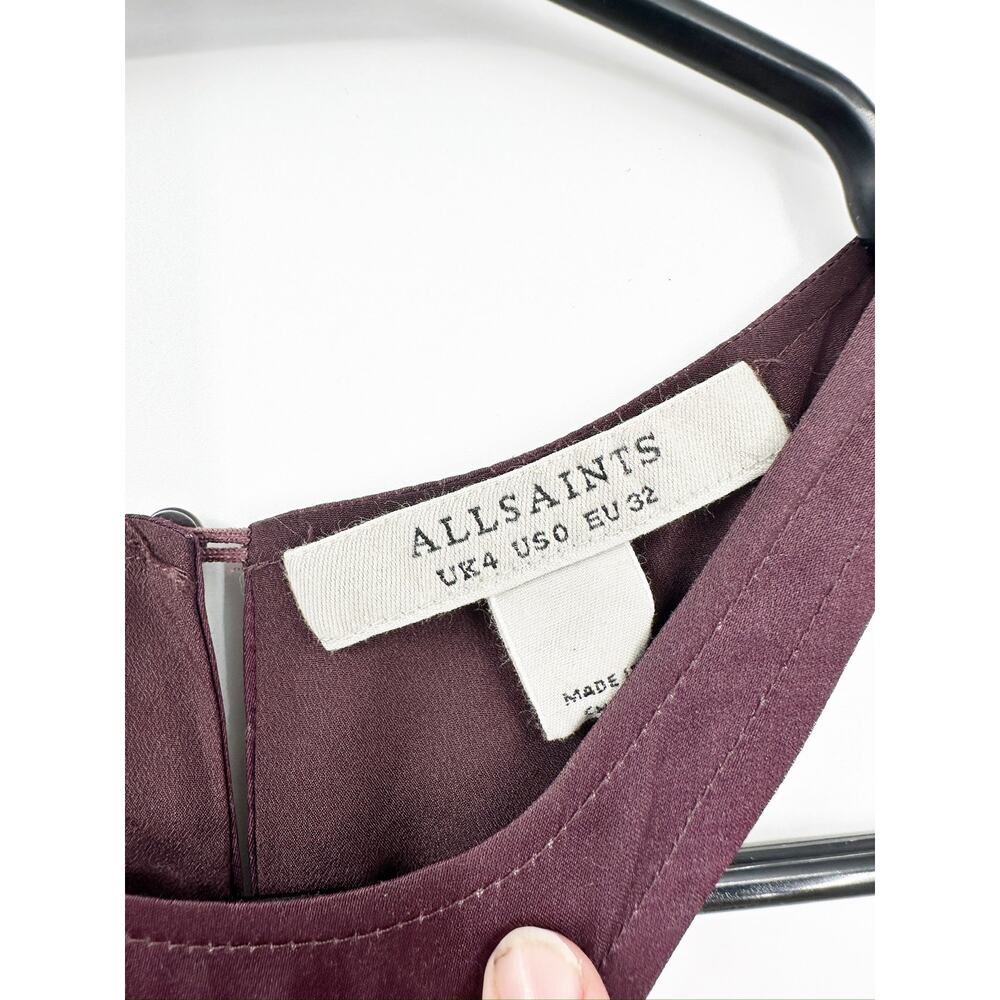 AllSaints Vera Kai Berry Pink Ombre Sleeveless Racerback Maxi Dress Size 0 - Picture 6 of 6